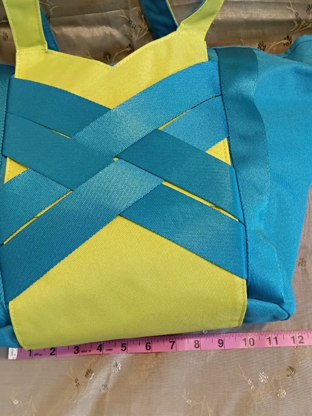 Crocs Active X Teal & Lime Green Sporty Tote Bag - Picture 3 of 9